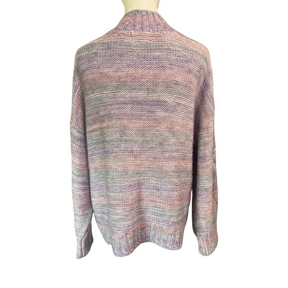 Maeve Anthropologie Multicolor Cable Knit Sweater Women's L Pastel Purple Pink - Picture 6 of 10